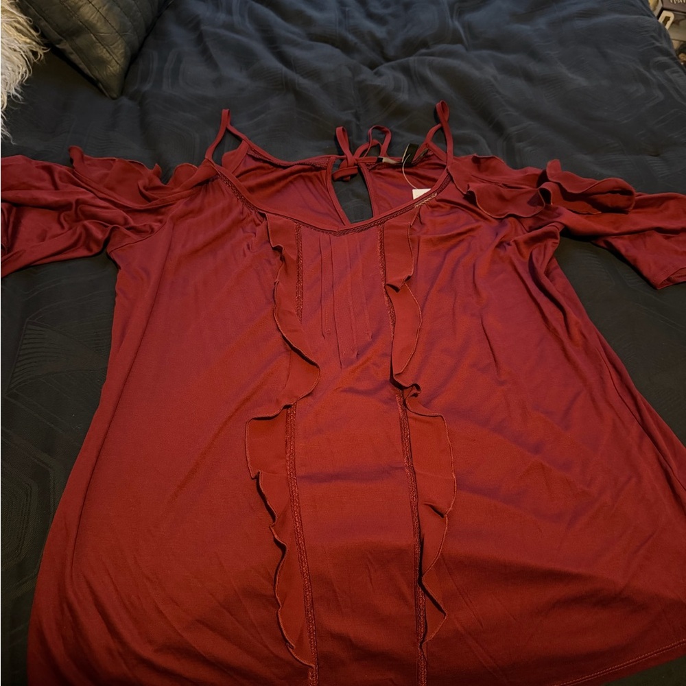 White House Black Market Deep Red Top